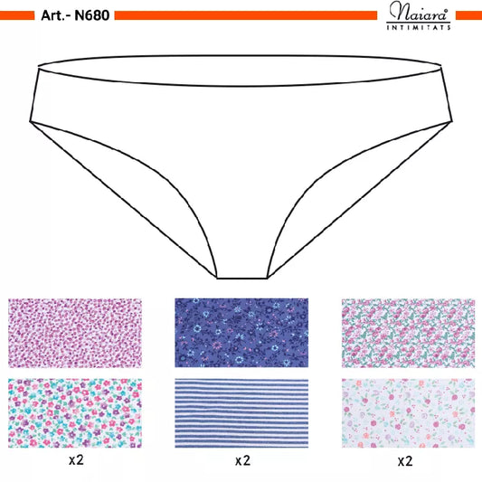 Braga mujer midi Naiara 680 Pack de 2 Algodón BRAGAS